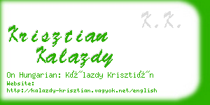 krisztian kalazdy business card